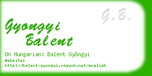 gyongyi balent business card